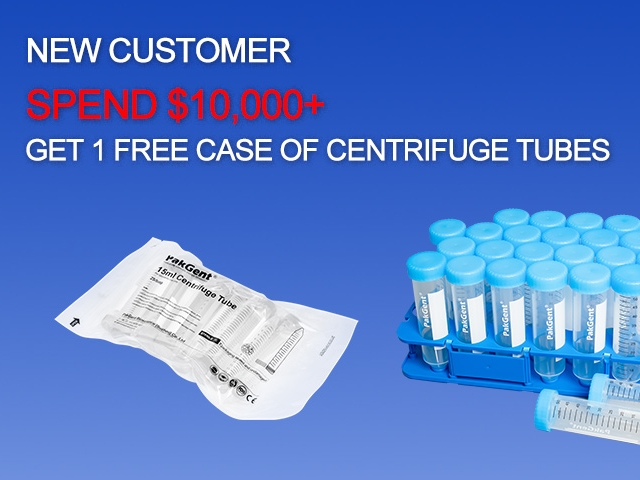 New Customer Spend $10,000+ Get 1 Free Case of Centrifuge Tube